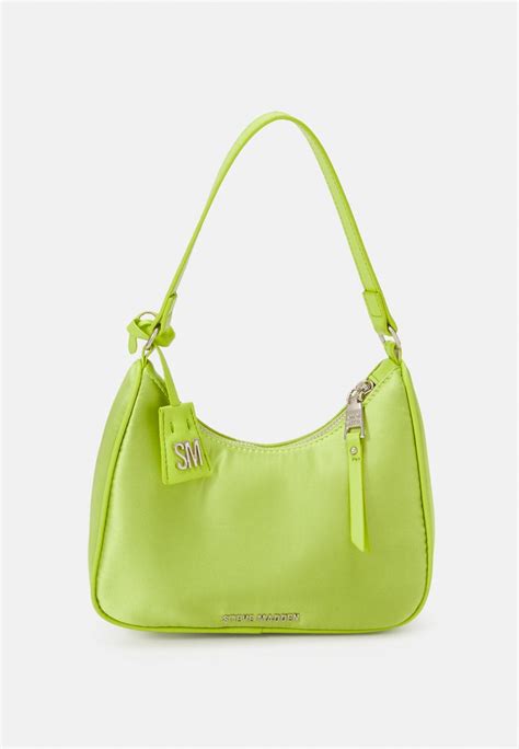 small lime green handbag.